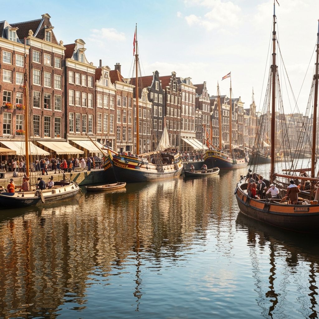 The harbour with hundreds of Dutch ships
